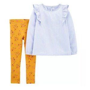 ~NWT~ Carter's - Toddler Girls' 2-Piece Striped Top & Floral Legging - Multi